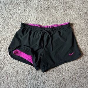 Black Nike Dri-fit Shorts with Magenta Biker Shorts